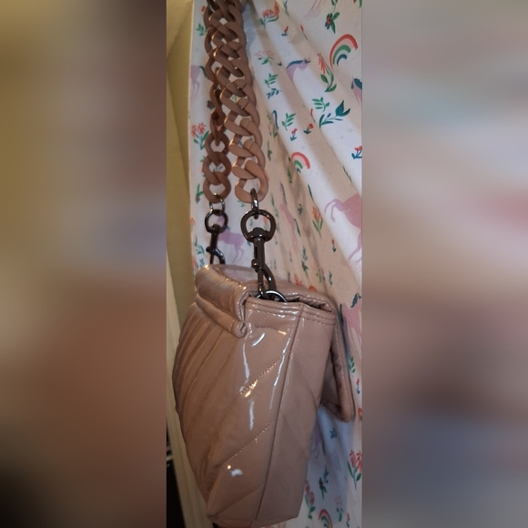 NWOT Think Royln Bar Bar Cream Vegan Patent Neutral Casual Boho Purse Bag - Picture 6 of 13